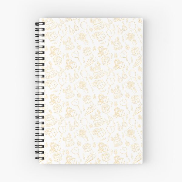 Item preview, Golden Birthday Doodle Pattern Cakes Balloons Gifts designed and sold by Zaya_art.