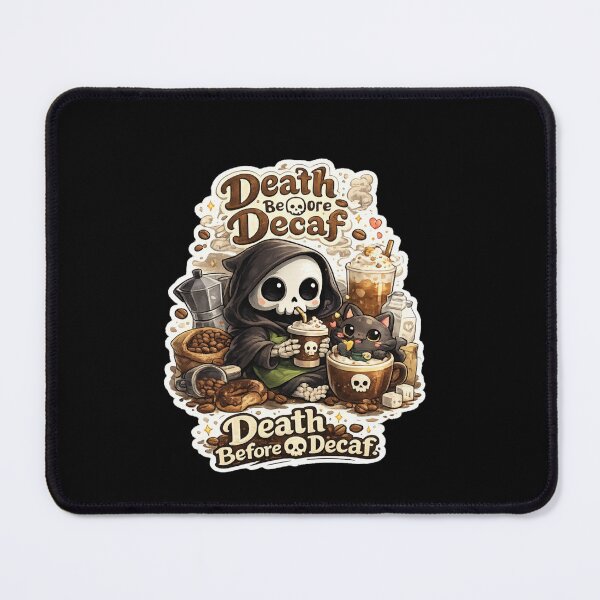 Item preview, Death Before Decaf Cute Grim Reaper Coffee Lover designed and sold by TheZyro.