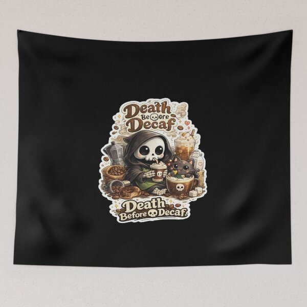 Item preview, Death Before Decaf Cute Grim Reaper Coffee Lover designed and sold by TheZyro.
