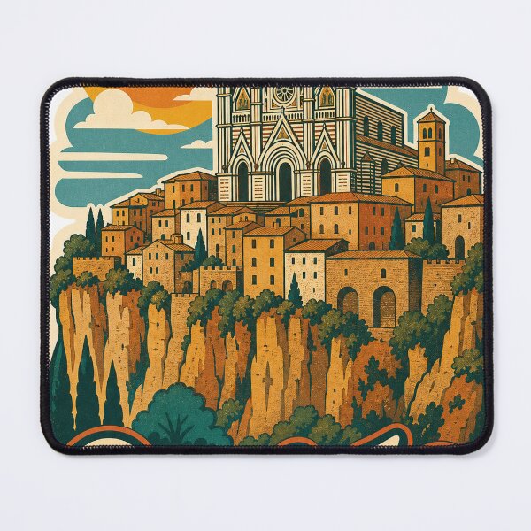 Item preview, Orvieto Italy Travel Souvenir - Retro Illustration designed and sold by VisualArtsOasis.