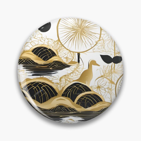 Item preview, Japanese Japanese Traditional Pattern - Traditional gold black Wagara Design designed and sold by KS-PopArtJapan.