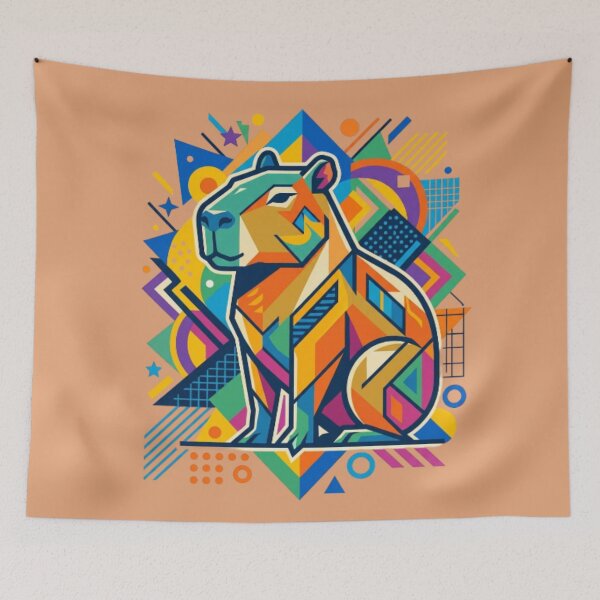 Item preview, Capybara Geometric Pop Art Illustration designed and sold by Innova_Creations.