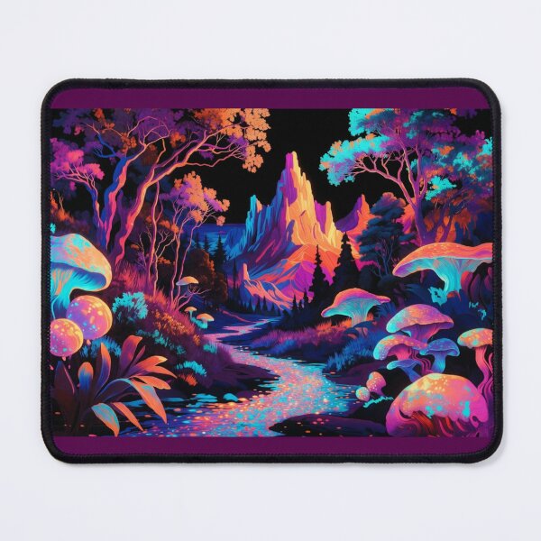 Item preview, Psychedelic Neon Mushroom Forest Fantasy Landscape designed and sold by Nexus Space.