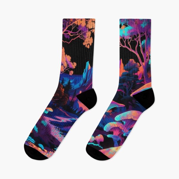 Item preview, Psychedelic Neon Mushroom Forest Fantasy Landscape designed and sold by Nexus Space.