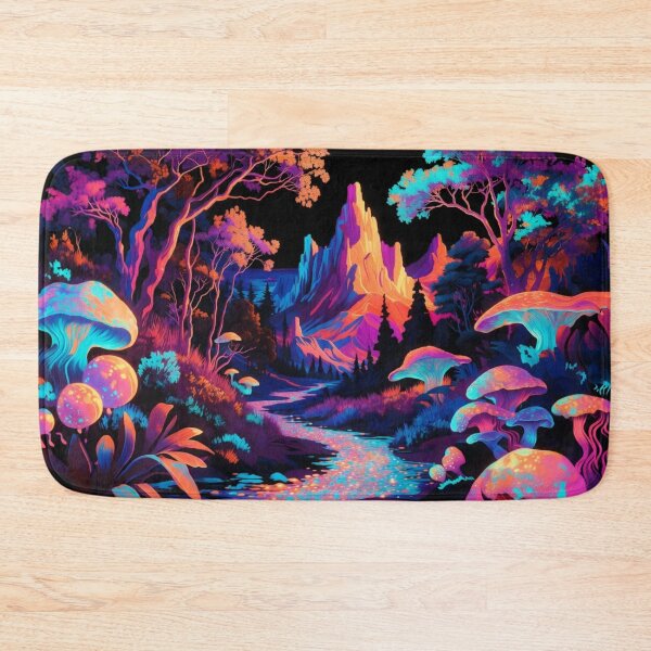 Item preview, Psychedelic Neon Mushroom Forest Fantasy Landscape designed and sold by Nexus Space.
