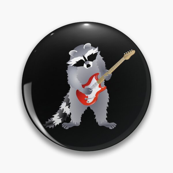 Item preview, Raccoon Playing Right Handed, Red Electric Guitar designed and sold by Adamo-illustration.