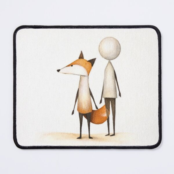 Item preview, Cute Watercolor Fox and Stick Friend Happy Birthday - Wholesome Minimalist Art designed and sold by myforestfog.