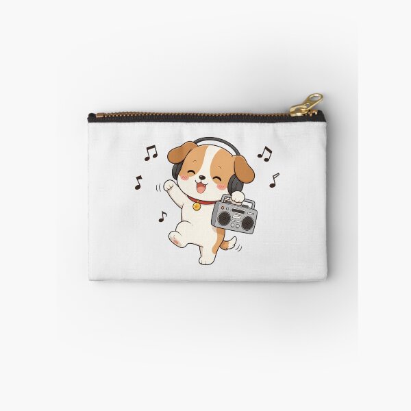 Item preview, Cute Puppy Dog Listening to Music Kawaii Retro Boombox designed and sold by Seculinator.