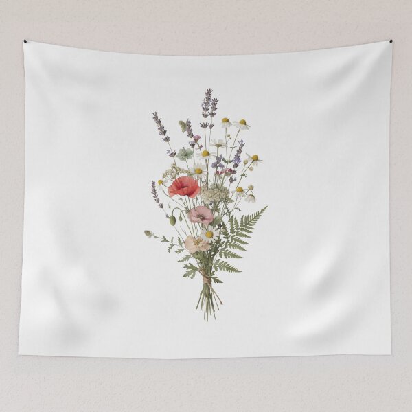 Item preview, Pressed Wildflowers Herbarium — Vintage Botanical Art Print designed and sold by DreamelleStudio.