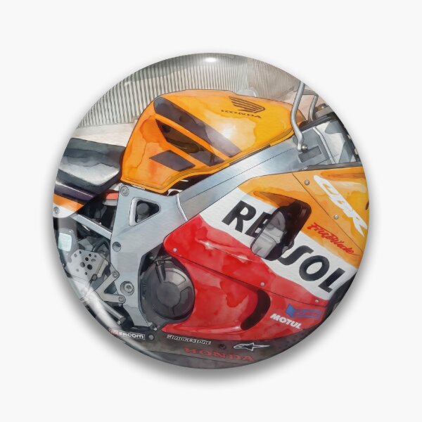 Artikelvorschau, Honda CBR Fireblade Repsol Edition im Aquarellstil – Kunst nach echten Fotografien entworfen und verkauft von M.ALK.Watercolor.