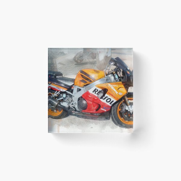 Item preview, Honda CBR Fireblade Repsol Edition in Watercolor Style —  Art from Real Photography designed and sold by M.ALK.Watercolor.