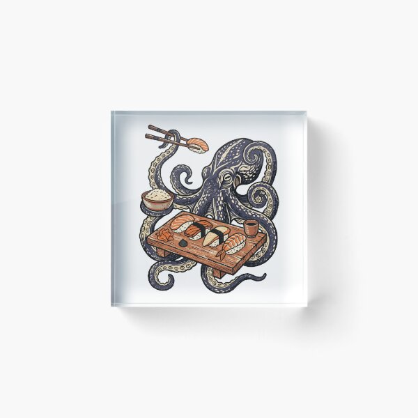 Item preview, Retro Octopus Eating Sushi Japanese Art designed and sold by seven things shop.