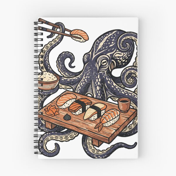 Item preview, Retro Octopus Eating Sushi Japanese Art designed and sold by seven things shop.