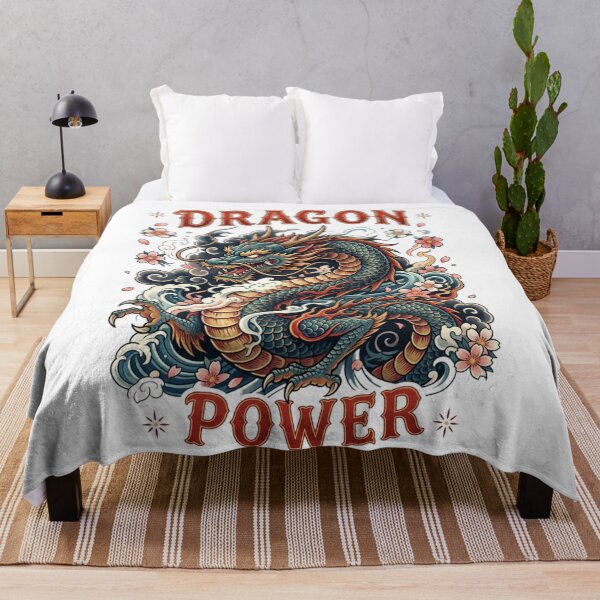 Item preview, Japanese Dragon Power with Cherry Blossom Illustration designed and sold by Ahmedsyde.