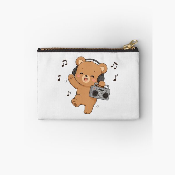 Item preview, Cute Teddy Bear Listening to Music Kawaii Retro Boombox designed and sold by Seculinator.