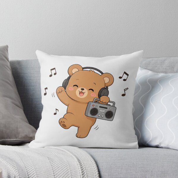 Item preview, Cute Teddy Bear Listening to Music Kawaii Retro Boombox designed and sold by Seculinator.