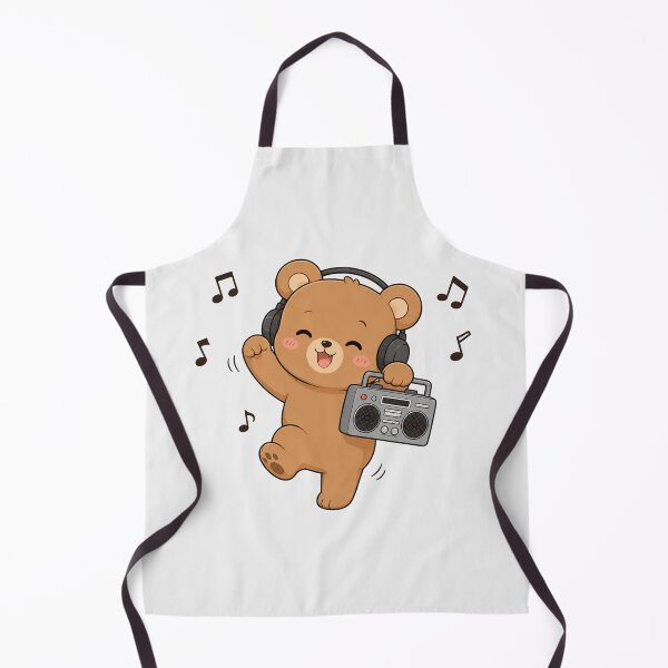 Item preview, Cute Teddy Bear Listening to Music Kawaii Retro Boombox designed and sold by Seculinator.