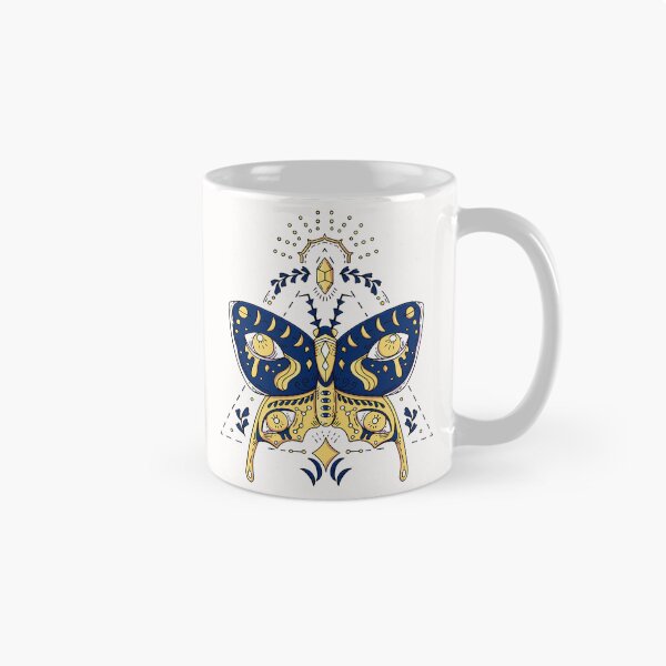 Item preview, Mystic Butterfly All Seeing Eye Crescent Moon Crystal Celestial Navy Gold Graphic T-Shirt designed and sold by DERA RAY.