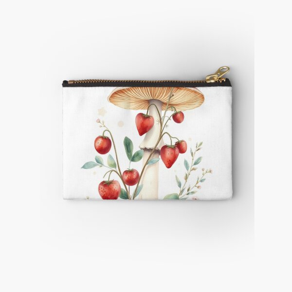 Item preview, Whimsical Watercolor Mushroom and Strawberries Print designed and sold by Vida e Arte.