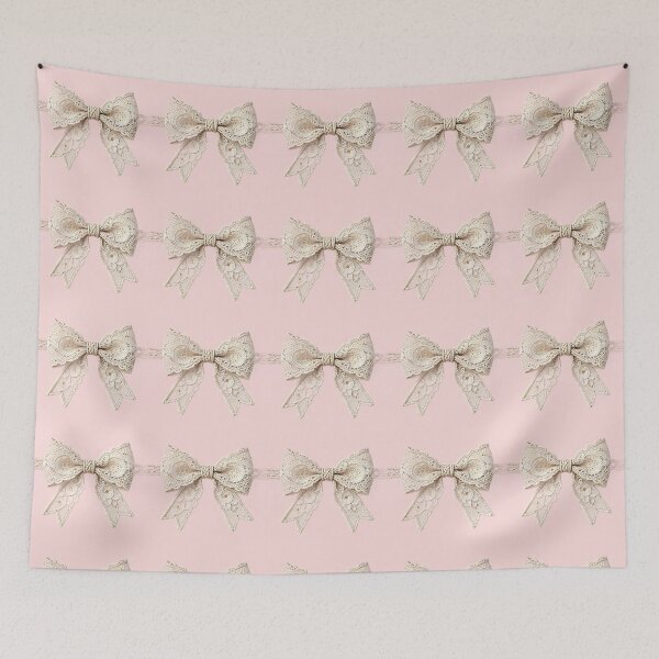 Item preview, Intricate Lace and Macrame Bohemian Bow Canvas Print designed and sold by TaBogroupsRed.