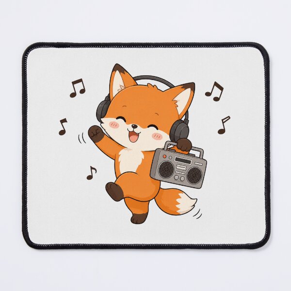 Item preview, Cute Fox Listening to Music Kawaii Retro Boombox designed and sold by Seculinator.