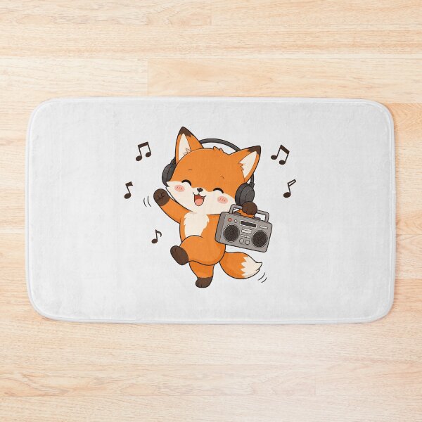Item preview, Cute Fox Listening to Music Kawaii Retro Boombox designed and sold by Seculinator.