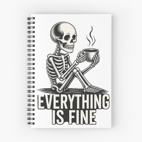Item preview, Skeleton sitting and drinking coffee – Fun design for exhausted coffee lovers designed and sold by FusiTink.