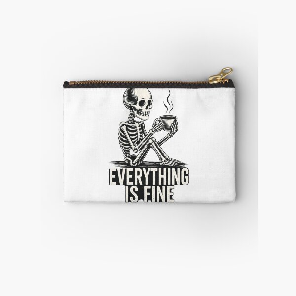 Item preview, Skeleton sitting and drinking coffee – Fun design for exhausted coffee lovers designed and sold by FusiTink.