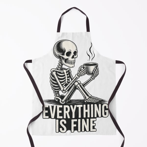 Item preview, Skeleton sitting and drinking coffee – Fun design for exhausted coffee lovers designed and sold by FusiTink.
