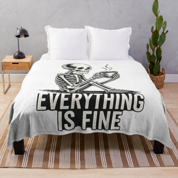 Item preview, Skeleton sitting and drinking coffee – Fun design for exhausted coffee lovers designed and sold by FusiTink.
