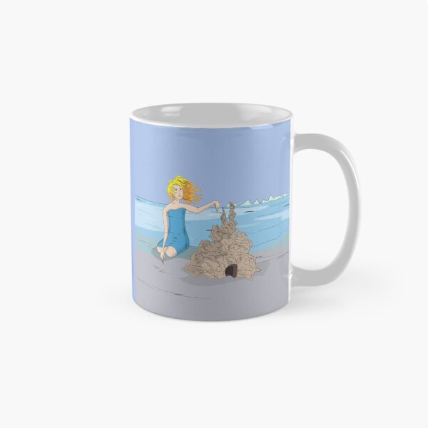 Item preview, Girl Building a Sandcastle — Summer Beach Art designed and sold by jimmytedesky.
