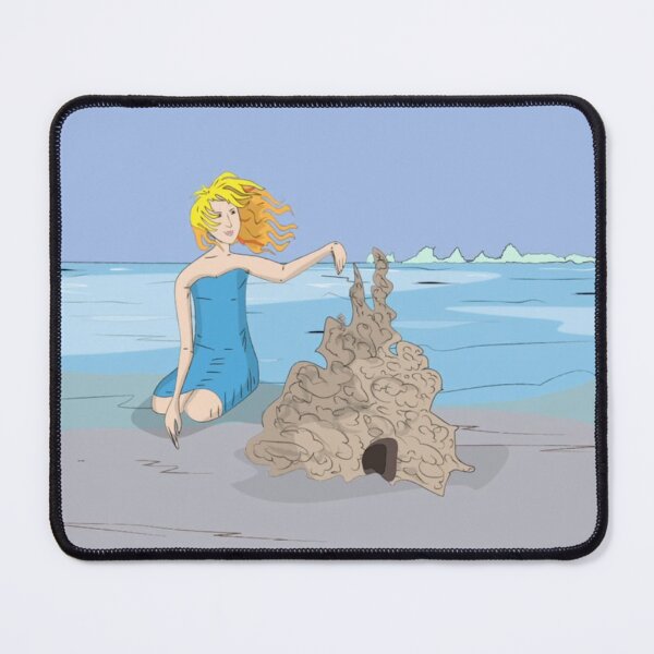 Item preview, Girl Building a Sandcastle — Summer Beach Art designed and sold by jimmytedesky.