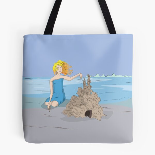 Item preview, Girl Building a Sandcastle — Summer Beach Art designed and sold by jimmytedesky.