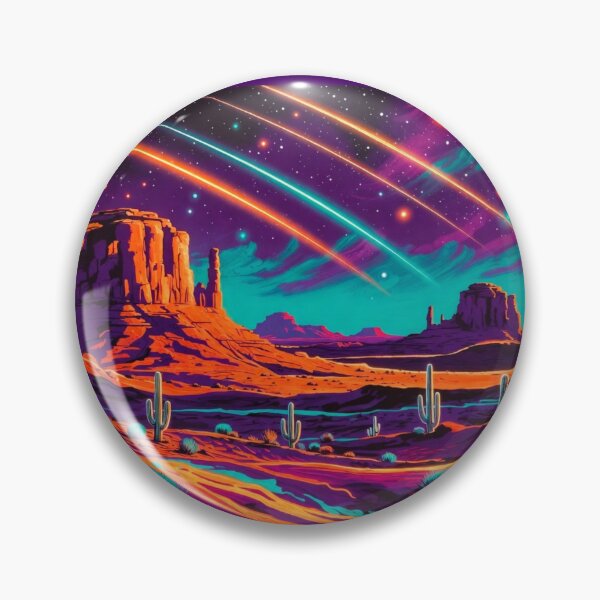 Item preview, Cosmic Neon Desert Synthwave Saguaro Cactus Landscape designed and sold by Nexus Space.