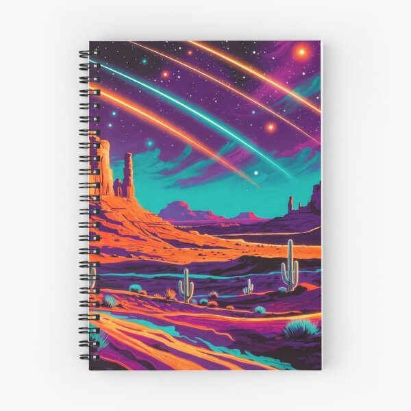 Item preview, Cosmic Neon Desert Synthwave Saguaro Cactus Landscape designed and sold by Nexus Space.