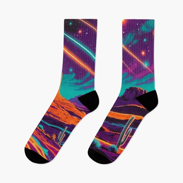 Item preview, Cosmic Neon Desert Synthwave Saguaro Cactus Landscape designed and sold by Nexus Space.