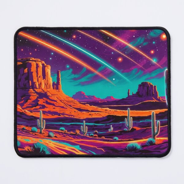 Item preview, Cosmic Neon Desert Synthwave Saguaro Cactus Landscape designed and sold by Nexus Space.