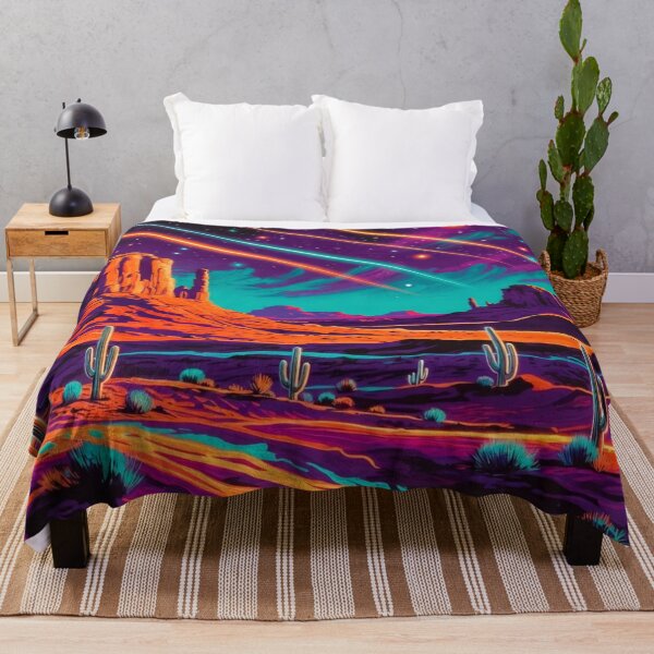 Item preview, Cosmic Neon Desert Synthwave Saguaro Cactus Landscape designed and sold by Nexus Space.