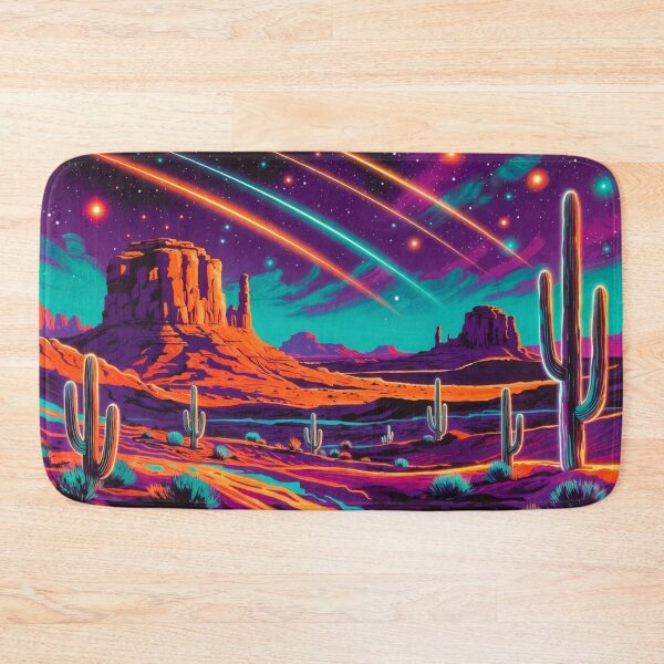 Item preview, Cosmic Neon Desert Synthwave Saguaro Cactus Landscape designed and sold by Nexus Space.