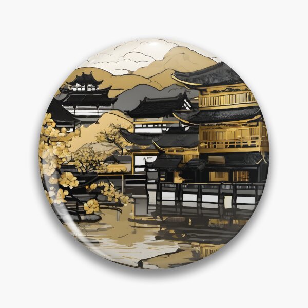 Item preview, Japanese Japanese Traditional Pattern - Traditional gold black Wagara Design designed and sold by KS-PopArtJapan.