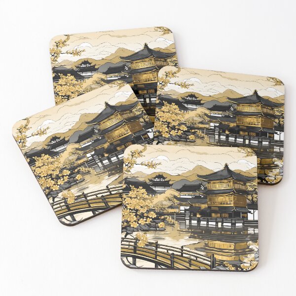 Item preview, Japanese Japanese Traditional Pattern - Traditional gold black Wagara Design designed and sold by KS-PopArtJapan.