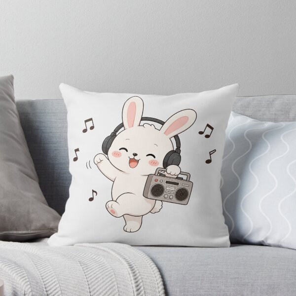 Item preview, Cute Bunny Rabbit Listening to Music Kawaii Retro Boombox designed and sold by Seculinator.