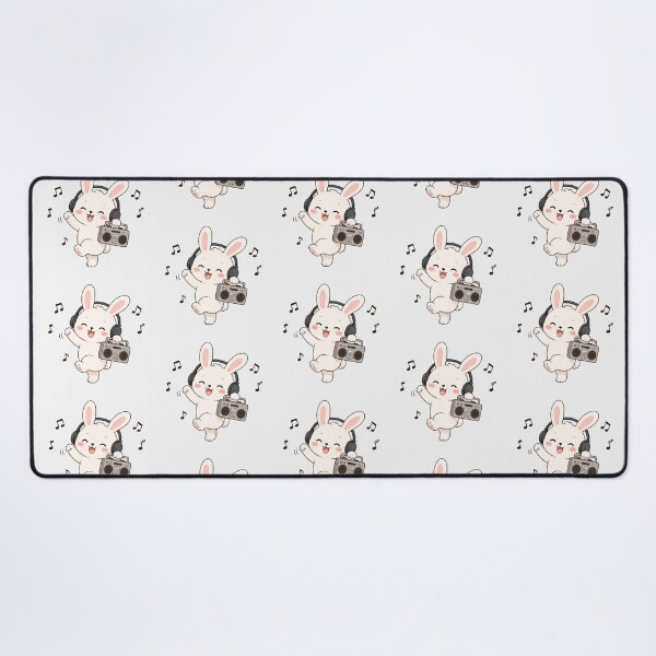 Item preview, Cute Bunny Rabbit Listening to Music Kawaii Retro Boombox designed and sold by Seculinator.