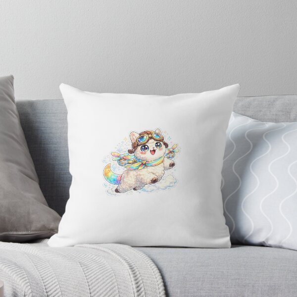 Item preview, Marshmallow Alpaca Pilot – Sky Adventure Kawaii Sticker designed and sold by blossomfun.