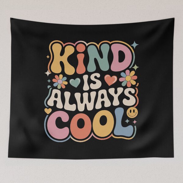 Item preview, Kind Is Always Cool Groovy Retro Typography designed and sold by luffy2374.