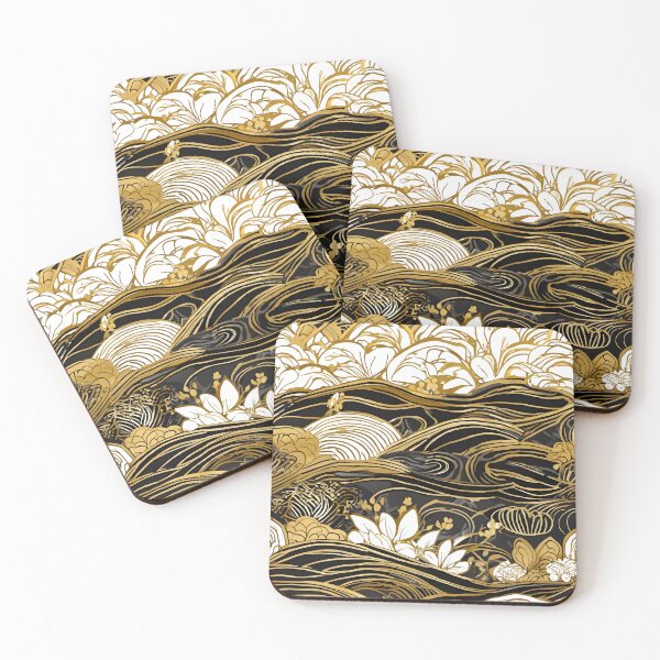 Item preview, Japanese Japanese Traditional Pattern - Traditional gold black Wagara Design designed and sold by KS-PopArtJapan.