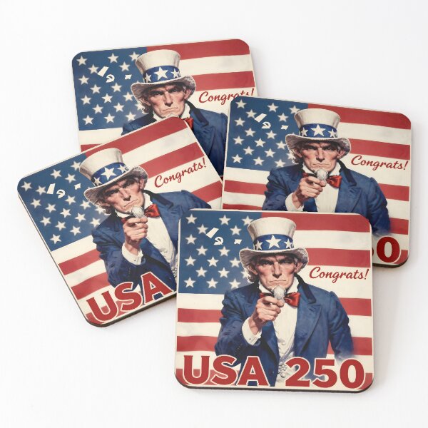 Item preview, Uncle Sam USA 250 Congrats Patriotic Vintage Poster designed and sold by DW-AiRT.