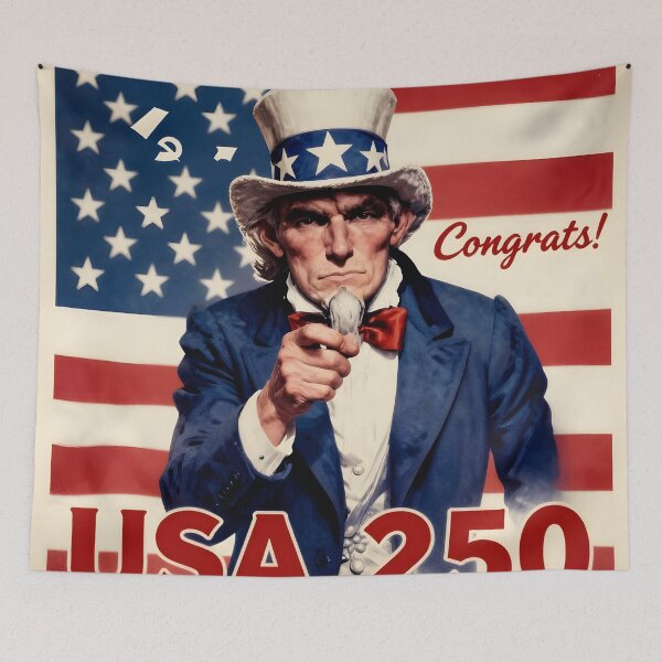 Item preview, Uncle Sam USA 250 Congrats Patriotic Vintage Poster designed and sold by DW-AiRT.
