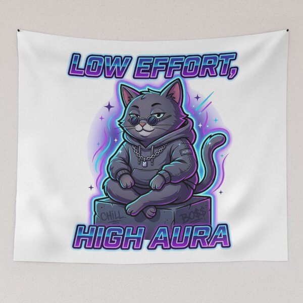 Item preview, Low Effort High Aura Funny Cat Aesthetic Design designed and sold by D3monic.