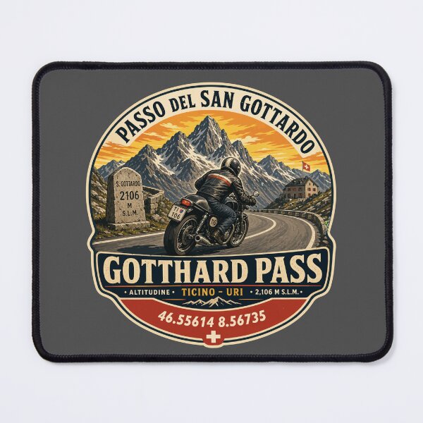Item preview, Gotthard Pass Switzerland Gotthardpass Motorcycle Sticker TShirt 05 designed and sold by OuterShellUK.